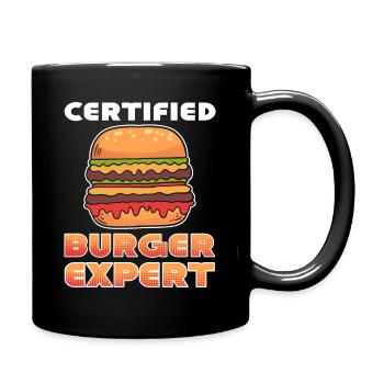 Certified Burger Expert Hamburger Fast Food Lover - Tasse einfarbig - Schwarz - Rechts