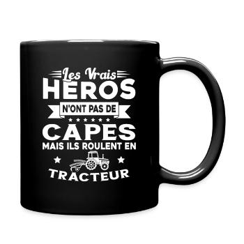 Tracteur Héros Cadeau Agriculteur Humour Fermier - Mug uni - noir - Droite