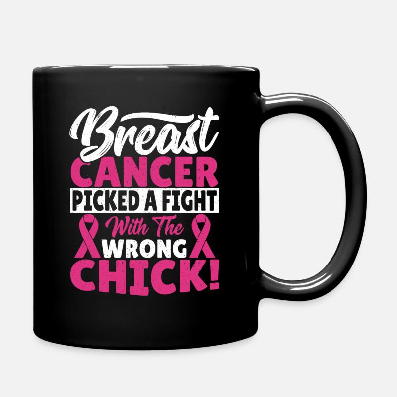Le cancer du sein a choisi un combat avec le mauvais poussin! - Mug uni - noir