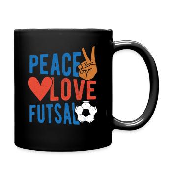 Futsal Hallenfußball Futsal-Spieler Sportler - Tasse einfarbig - Schwarz - Rechts