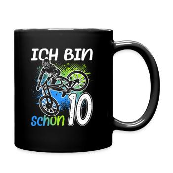 10. Geburtstag Mountain Bike 10 Jahre alt Fahrrad - Tasse einfarbig - Schwarz - Rechts