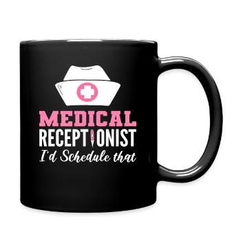 Medizinische Rezeptionistin Medizin Rezeption - Tasse einfarbig - Schwarz - Rechts
