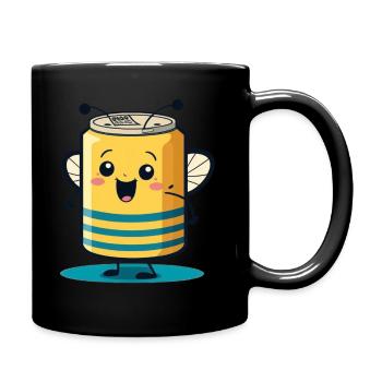 Bee la canette de bière - Mug uni - noir - Droite