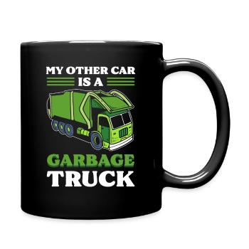 Mon autre voiture est une poubelle de recyclage de camion à ordures - Mug uni - noir - Droite