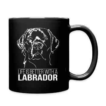 La vie au Labrador est meilleure chien dit Wilsigns - Mug uni - noir - Droite