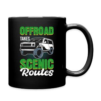 Offroad Takes Scenic Routes Offroading Off-Roading - Full Colour Mug - black - Right