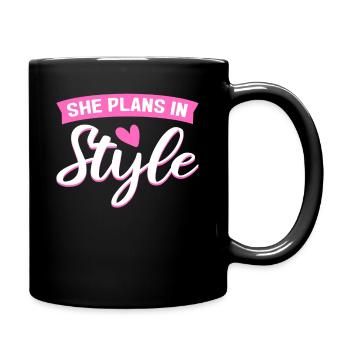 She Plans In Style Interior Designer Interior - Full Colour Mug - black - Right