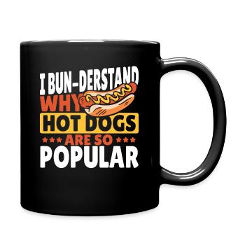 Hot dog Hotdogs Essen Burger Fast Food - Tasse einfarbig - Schwarz - Rechts