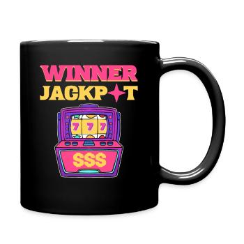 Spielautomat Spielautomaten Glücksspielautomat - Tasse einfarbig - Schwarz - Rechts