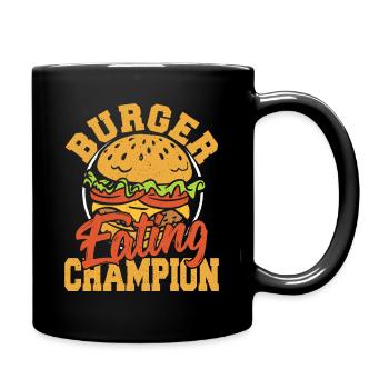 Hamburger Fast Food Burger Fastfood Cheeseburger - Tasse einfarbig - Schwarz - Rechts