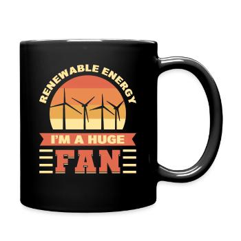 Erneuerbare Energie Big Fan Pro-Klima Erneuerbar - Tasse einfarbig - Schwarz - Rechts