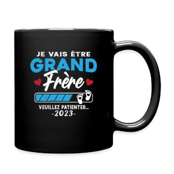 Je vais Être Grand Frère 2023 idée cadeau - Mug uni - noir - Droite