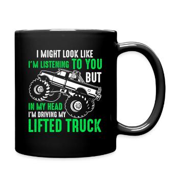I Might Look Like I'm Listening To You Lifted - Full Colour Mug - black - Right