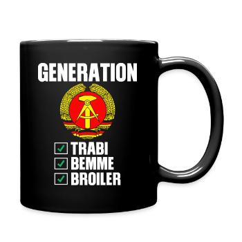Generation - Trabi, Bemme, Broiler - Tasse einfarbig - Schwarz - Rechts