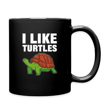 I like Turtles Sea Turtle - Tasse einfarbig - Schwarz - Rechts