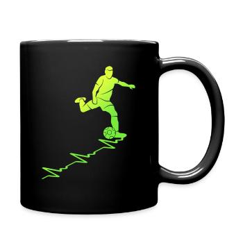 Football Heart Line Football Player Footballer - Full Colour Mug - black - Right