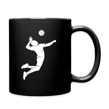 Volleyballer Silhouette Volleyball - Tasse einfarbig - Schwarz - Rechts
