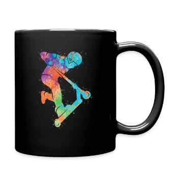 Kick Scooter Colorful Scooter Rider Stunt Scooter - Full Colour Mug - black - Right