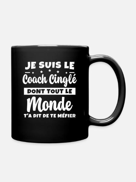 Coach Cinglé Humour Coaching Sportif Cadeau - Mug uni - noir