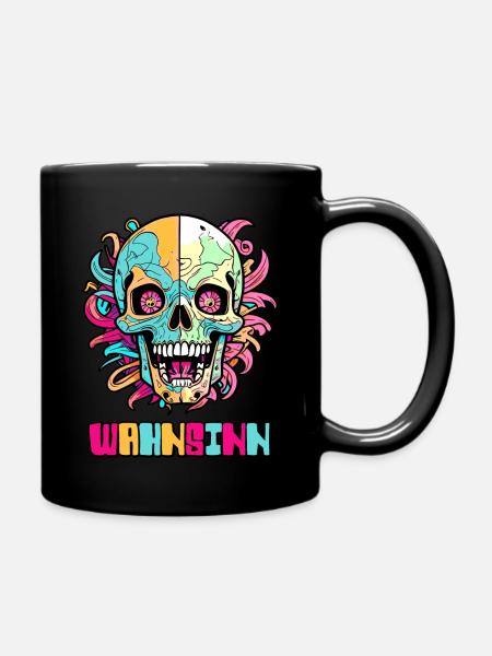 Wahnsinns Skull - Tasse einfarbig - Schwarz