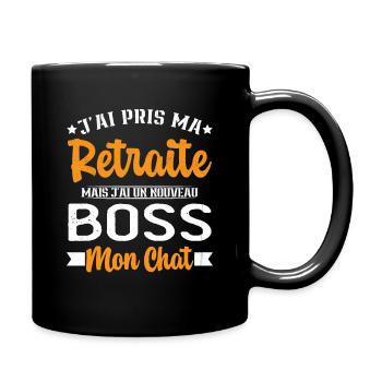 J'ai Un Nouveau Boss Mon chat Humour Cadeau - Mug uni - noir - Droite