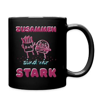 Zusammen sind wir stark - Freunde - Tasse einfarbig - Schwarz - Rechts