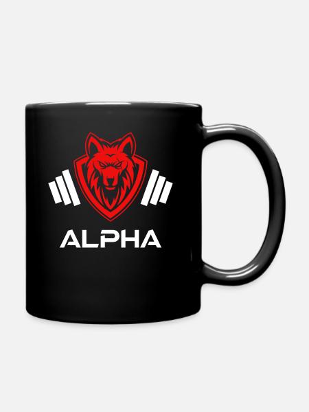 Red Weights Alpha - Full Colour Mug - black