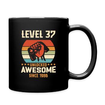 Level 37 complete 1986 Birthday Gift - Full Colour Mug - black - Right
