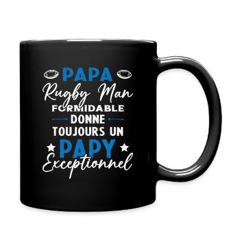 Papa Rugbyman Formidable Papy Exceptionnel Cadeau - Mug uni - noir - Droite