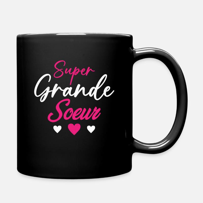 Cadeau De Cœurs Super Grande Sœur - Mug uni - noir