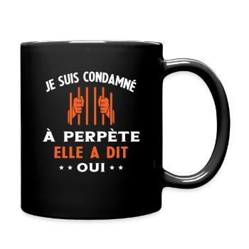 Homme Condamné à Perpète Humour Cadeau Futur Marié - Mug uni - noir - Droite