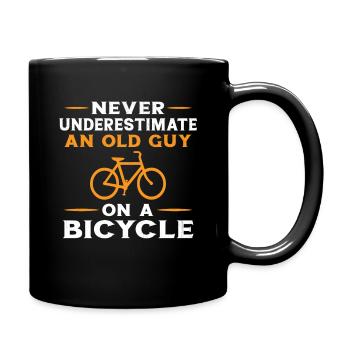 Never Underestimate an Old Man With a Bike - Full Colour Mug - black - Right