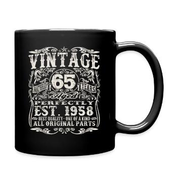 born in 1958 - 65 years old - Full Colour Mug - black - Right