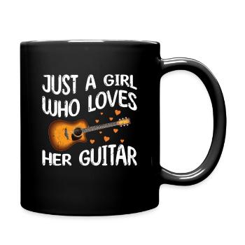 Guitariste pour les filles Femmes Enfants Guitare - Mug uni - noir - Droite