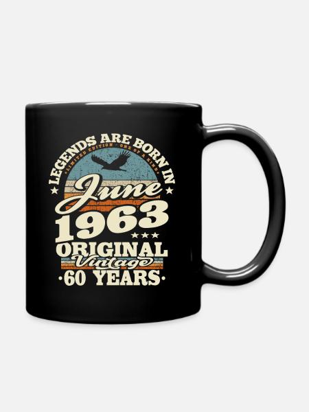 Né en juin 1963 - 60 ans - Mug uni - noir