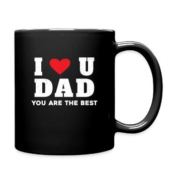 Ich liebe dich Papa, du bist der beste Vatertag - Tasse einfarbig - Schwarz - Rechts
