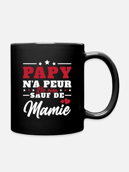 Homme Papi Papy Grand-père N'a Peur De Rien - Mug uni - noir