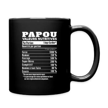 Cadeau papou humour papou valeurs nutritives - Mug uni - noir - Droite