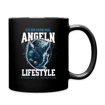 Ich Bin Dann Mal Angeln Fischer Angler - Tasse einfarbig - Schwarz - Rechts