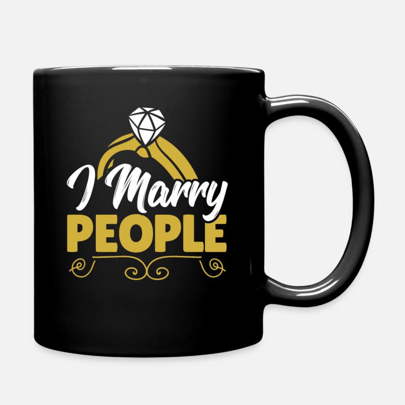 Pastor I Marry People Wedding Officiant - Full Colour Mug - black