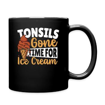 Tonsils Gone Time For Ice Cream Tonsillitis - Full Colour Mug - black - Right