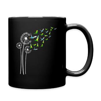 Budgie Dandelion Flower For Dandelions Parakeet - Full Colour Mug - black - Right