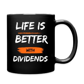 Life is better with dividends - Tasse einfarbig - Schwarz - Rechts