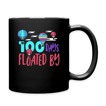 100 Days Floated By 100 Days of School 100th Day - Full Colour Mug - black - Right