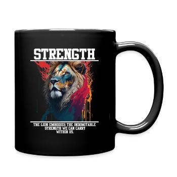 Lion's Strength Splash - Tasse einfarbig - Schwarz - Rechts