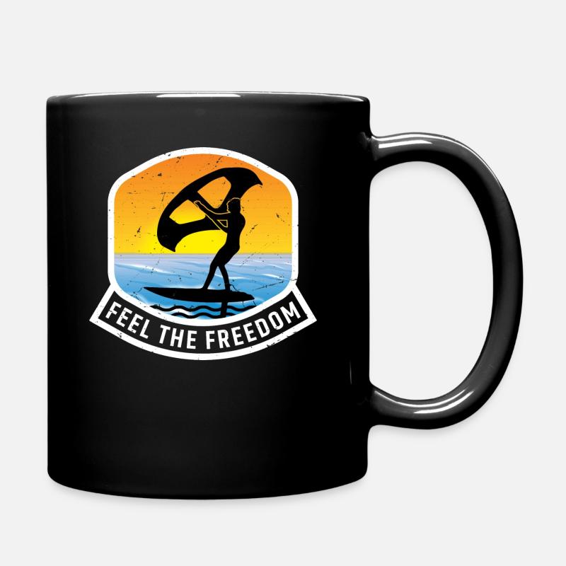 Feel The Freedom Hydrofoil Wingfoil Wingfoiling - Mug uni - noir
