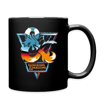Dungeons And Dragons Logo In Light Blue And Orange - Full Colour Mug - black - Right