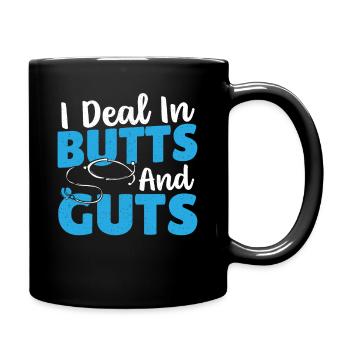 Je m’occupe des fesses et des intestins - Mug uni - noir - Droite