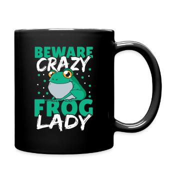 Méfiez-vous de la dame grenouille folle - Mug uni - noir - Droite