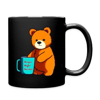 Sweet morning grouch bear with bad mood - Full Colour Mug - black - Right